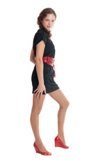 Fototapeta premium girl in a black dress