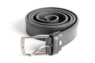 Men black belt isolated on white background