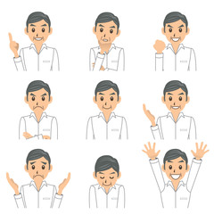 シャツ 高齢者 祖父 表情