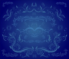 Seamless wallpaper on dark blue background