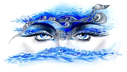 Raamstickers ocean in her eyes © ankdesign