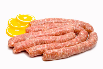 Rohe fränkische Bratwürste