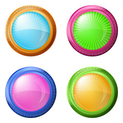 Colorful round buttons, set