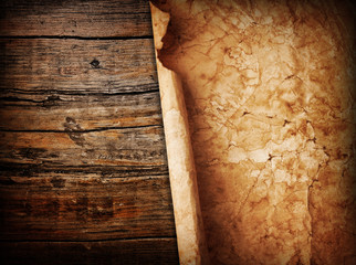 paper on wood background