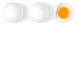Two Eggs with Single Broken Egg