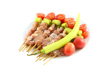 Fresh pork barbecue before grilled preparation.