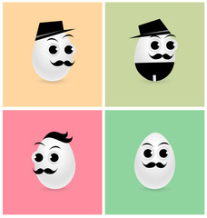Set of Cartoon Eggs