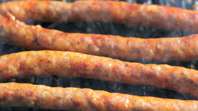 Tasty Sausages On The Summer Gril