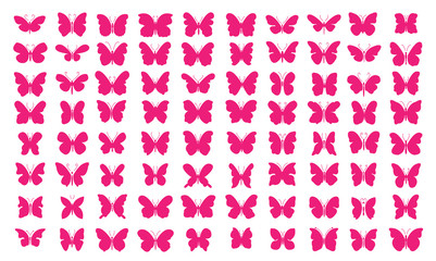 Lots of butterflies - [80 Pink Butterflies]