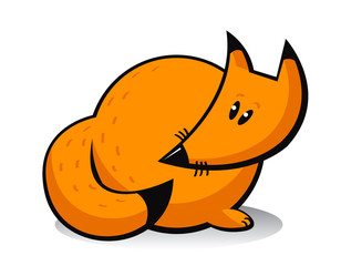 Cartoon orange fox