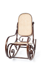 old brown wooden rocking chair