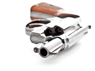 revolver handgun on white background