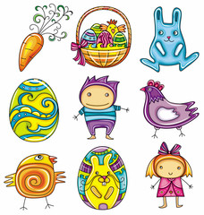 Easter doodles design elements (series)