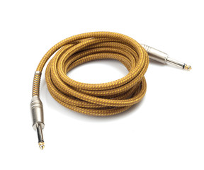 Instrument cables isolated on white background