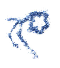 Crushed eyeshadows isolated on white