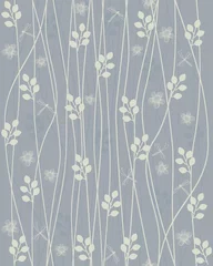 Printed roller blinds Grey seamless floral background