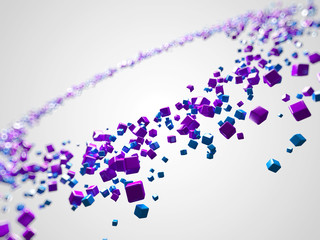 3d rendered illustration of some floating colorful cubes