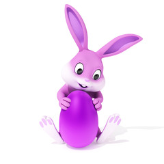 3d rendered illustration of a cute easter bunny