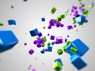 Obraz premium 3d rendered illustration of some floating colorful cubes