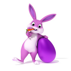 3d rendered illustration of a cute pink easter bunny