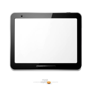 Vector with computer tablet on the white background