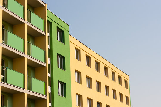 Residential background - dormitory on a lovely summer day