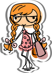 Мультфильм модной девушкой