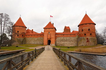 Trakai Castle on a cloudy day