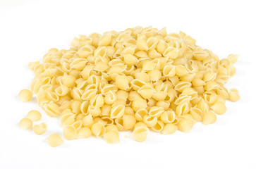 Heap of raw pasta (conchiglie)