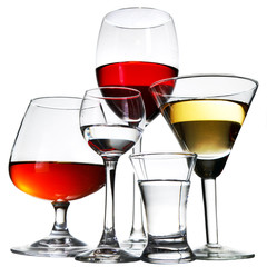 stemware on white background