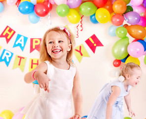 Child birthday party with girl.