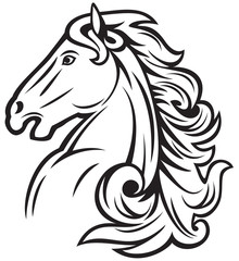 horse head (mustang head, beautiful horse)