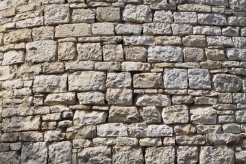 ancient limestone stone wall