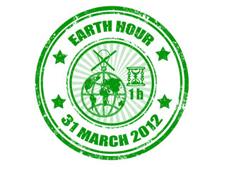 Earth hour stamp