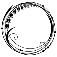 frame  with flowers of Dicentra