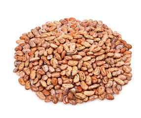 A pile of pinto beans isolated white background