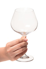 Hand with wineglass.