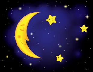 Tableaux ronds sur plexiglas Ciel nuit au clair de lune