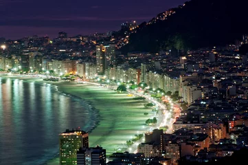 Photo sur Aluminium Copacabana, Rio de Janeiro, Brésil Night view of Copacabana beach. Rio de Janeiro