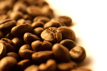 Coffee beans closeup background
