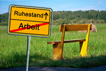 Ortsschild Ruhestand