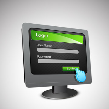 Login Page on Computer Screen