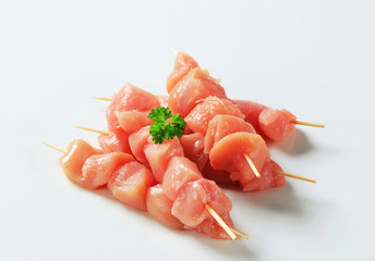 Fresh chicken skewers