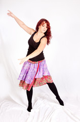 redhead girl dancing