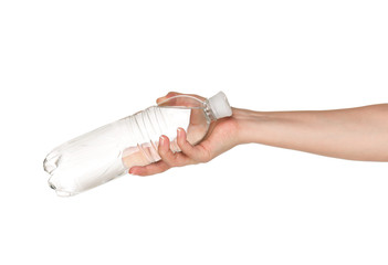 Hand with bottle of water
