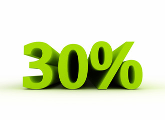 30 percent isolated on white background