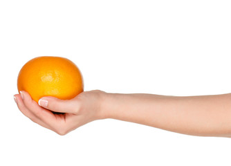 Hand with grapefruit