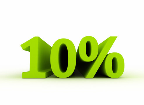 Ten Percent Green 3d Text