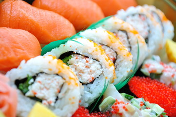 Big colorful sushi set