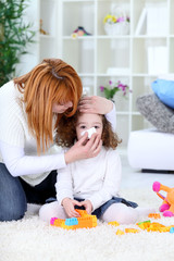 Child blowing nose